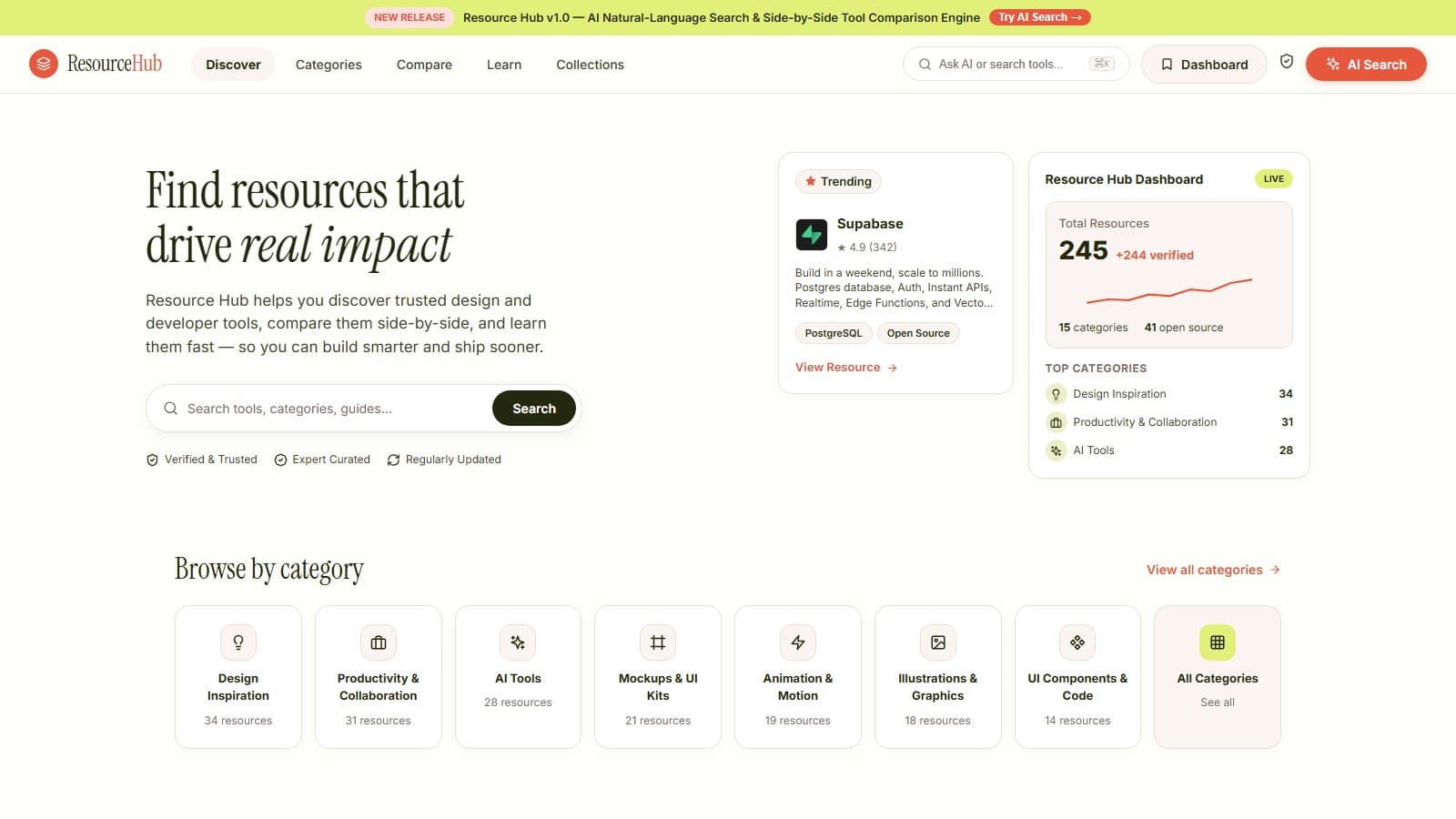 Resource Hub developer and designer curated directory
